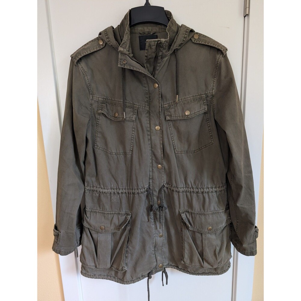 Talula Utility Military Field Jacket Cargo Hood Y2K Grunge Luigi M Aritzia Green
